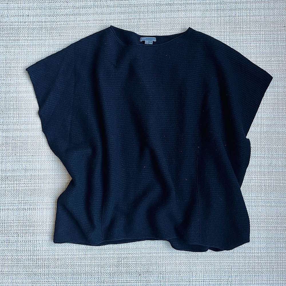 Vince XS Black Wool Cashmere loose sweater/poncho